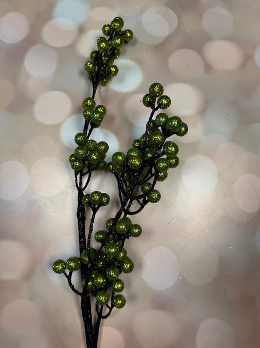 29" GLITTER BALL SPRAY GREEN