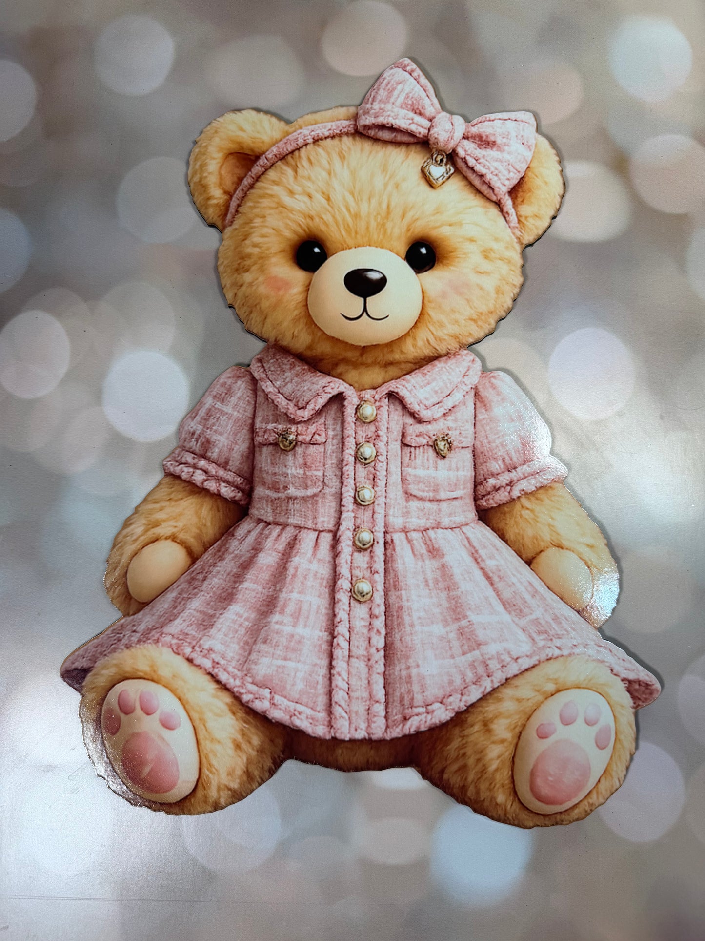 Pink Girl Bear Sign 16" WOOD SIGN