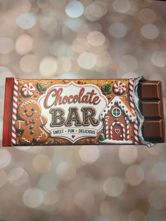 Gingerbread Candy Bar 15.6" Wood Sign