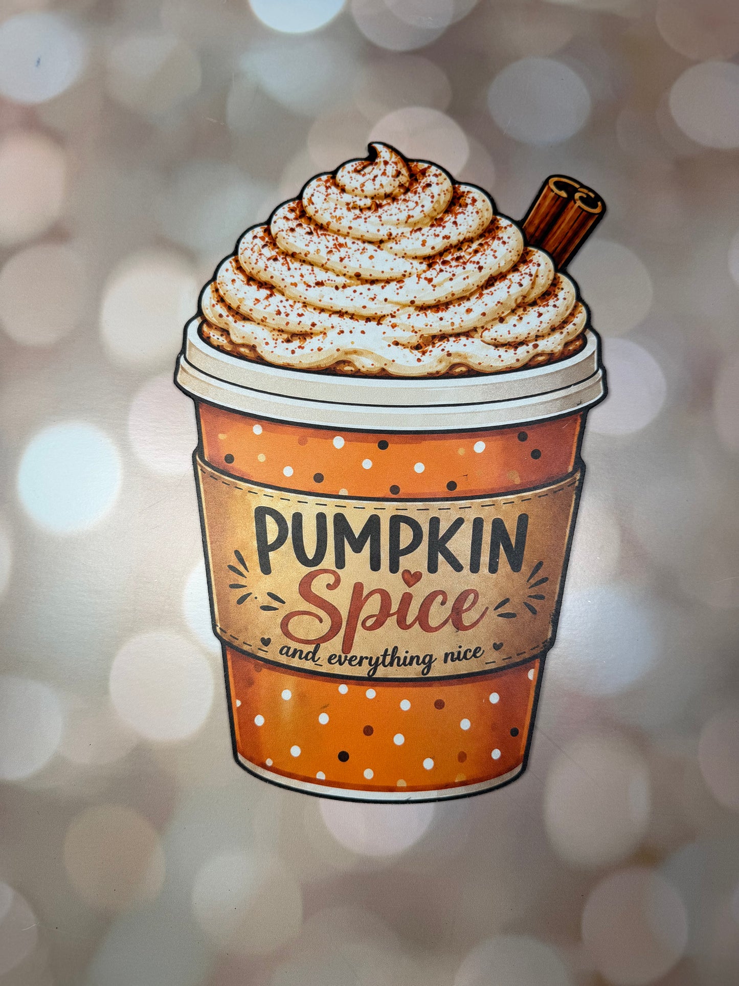 Pumpkin Spice Coffee Cup 12" Wood Sign
