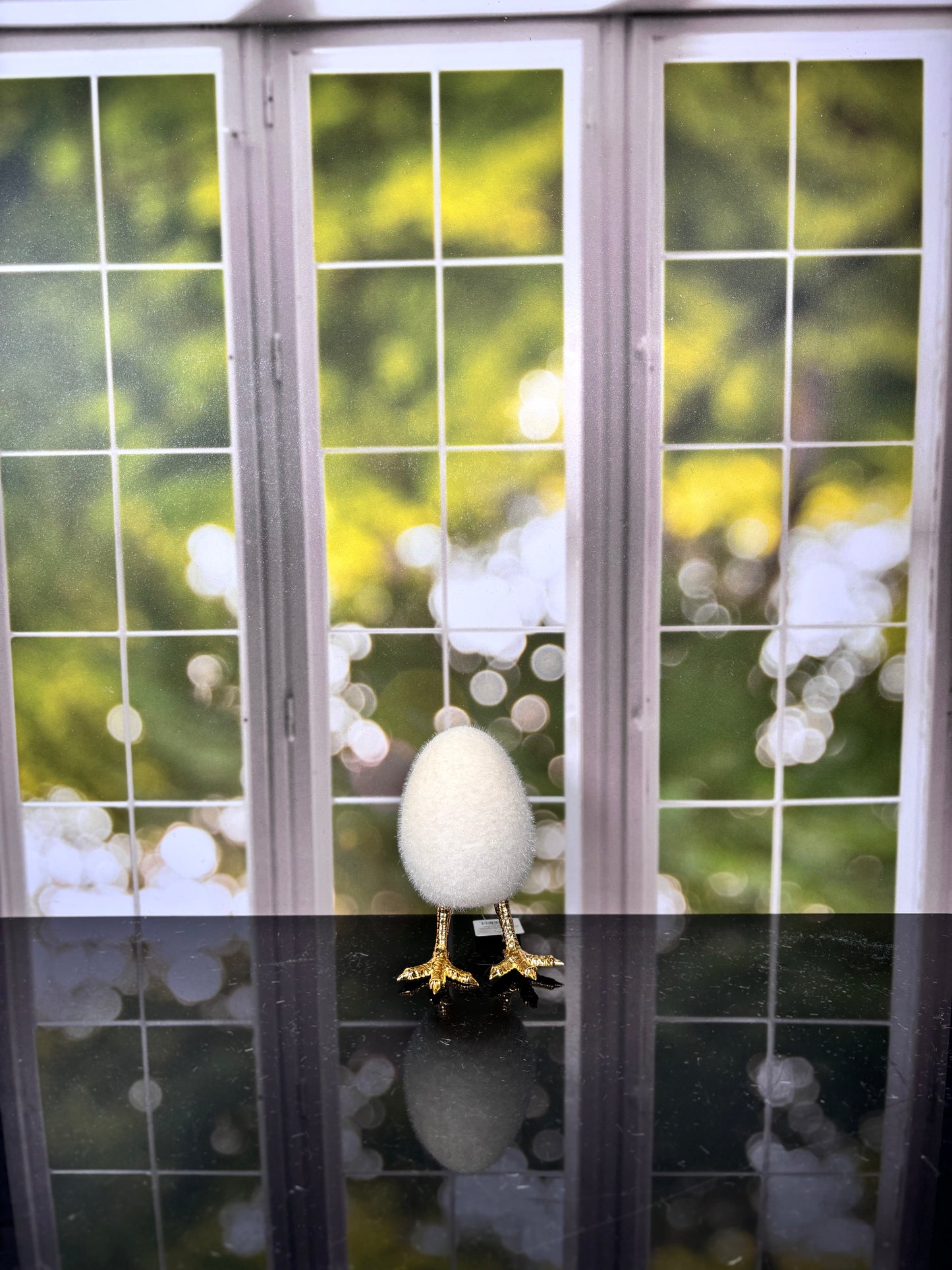 Flocked Egg w/Feet 6 Asst PVC 5.5" choose one - Burlap and Bling Decor