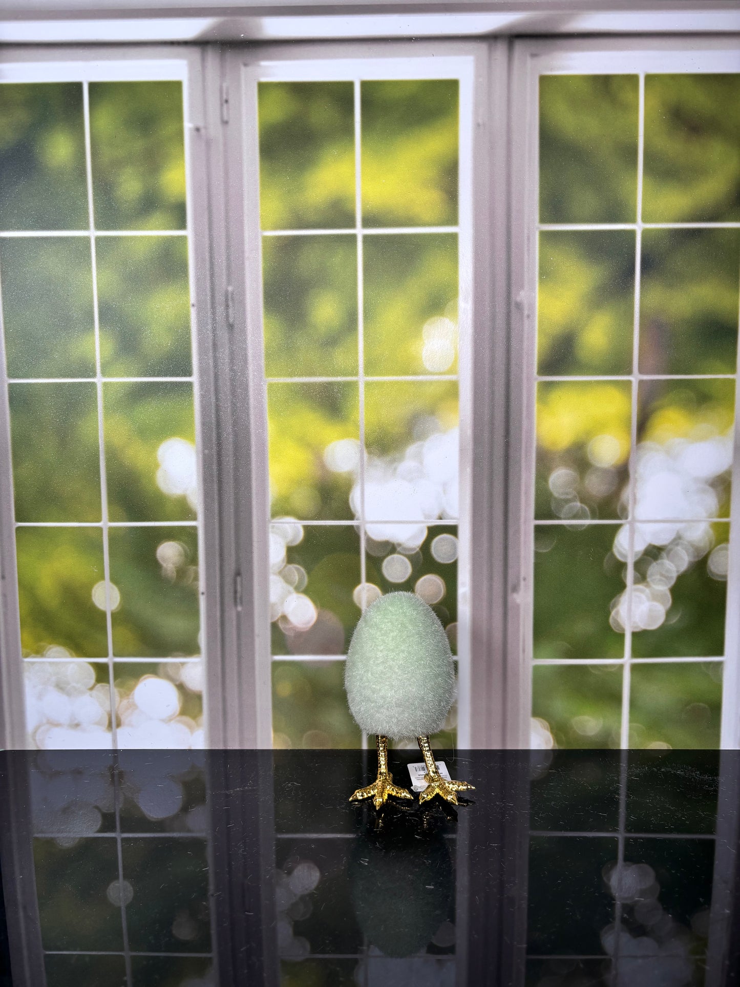 Flocked Egg w/Feet 6 Asst PVC 5.5" choose one - Burlap and Bling Decor