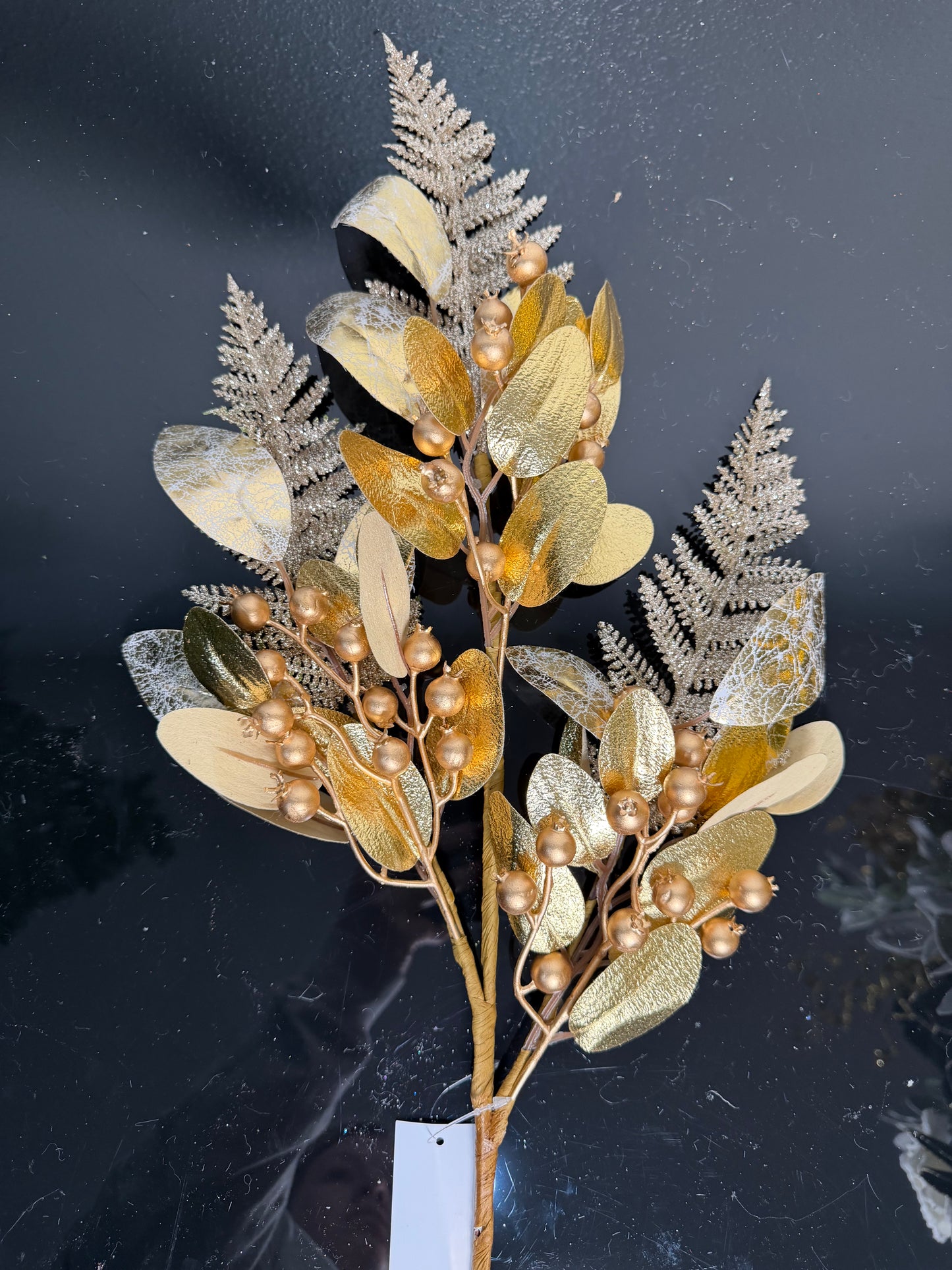Floral/Fern and Berry PICK GOLD 70CM