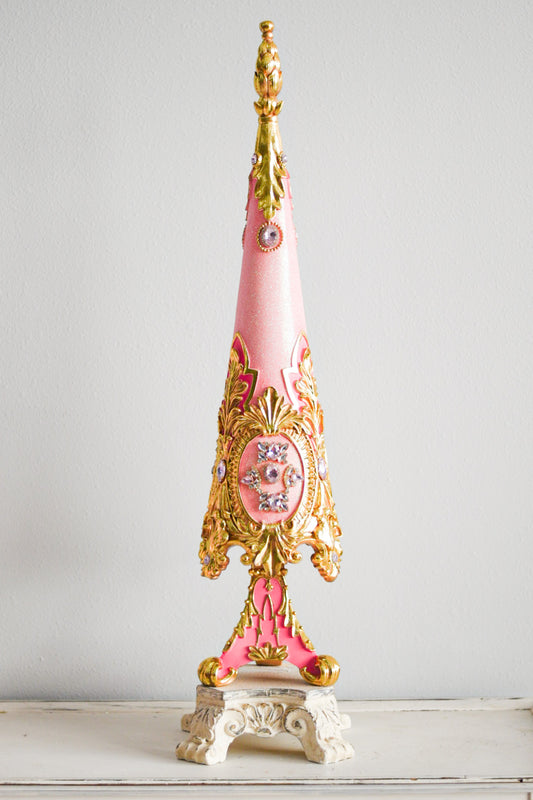 Christmas Tree Pink and Gold Cone Tree 35 in attachment