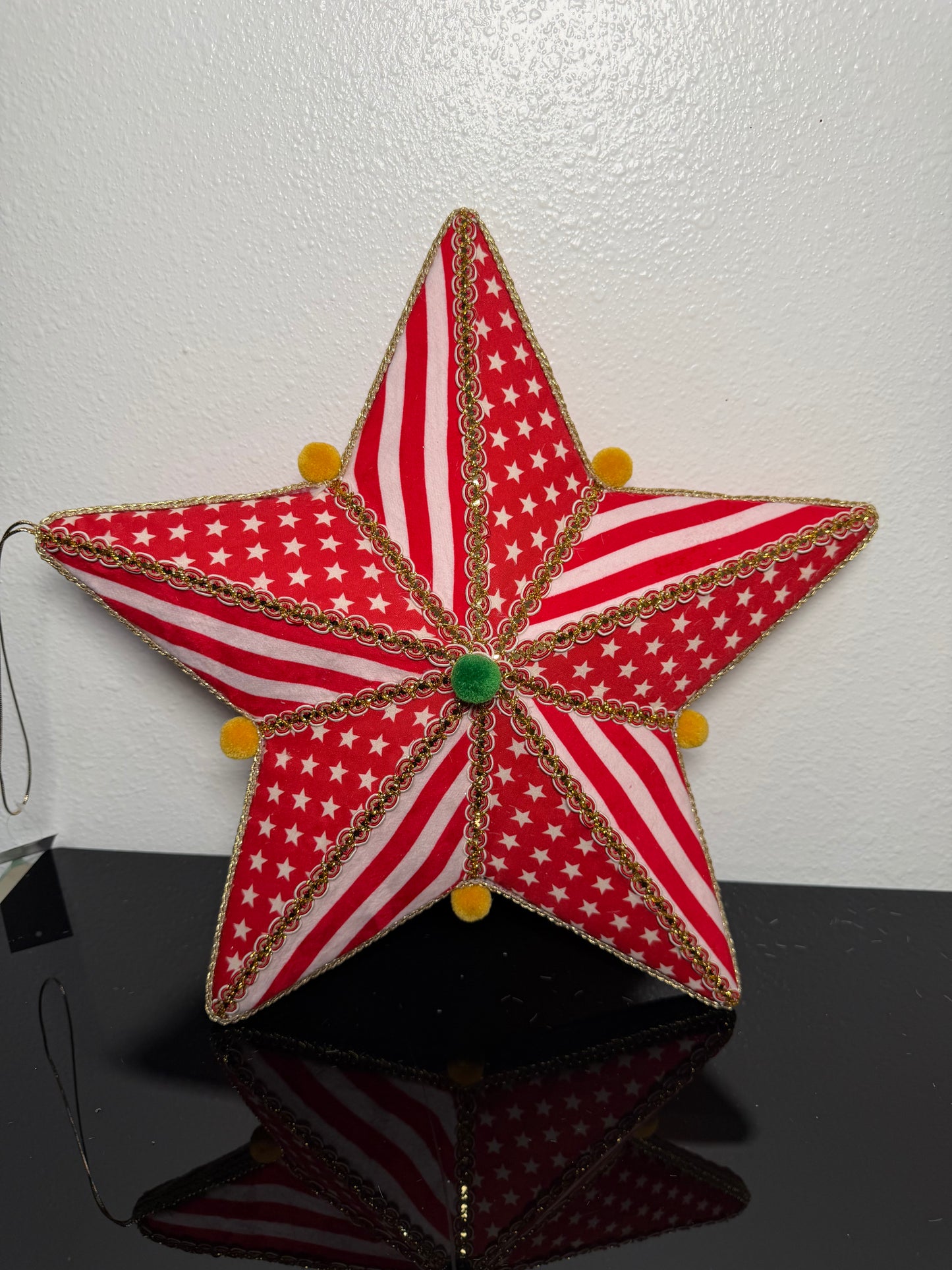 HANGING STAR RED, 40 14 38CM