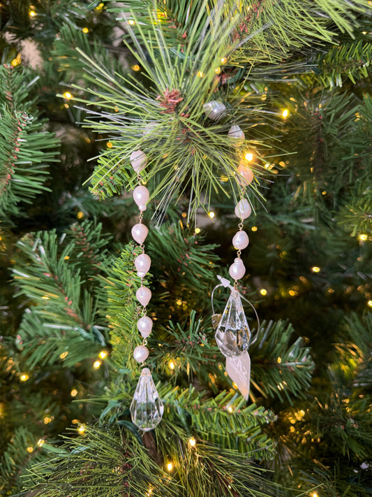 17" PEARL CHAIN JEWEL DROP ORNAMENT