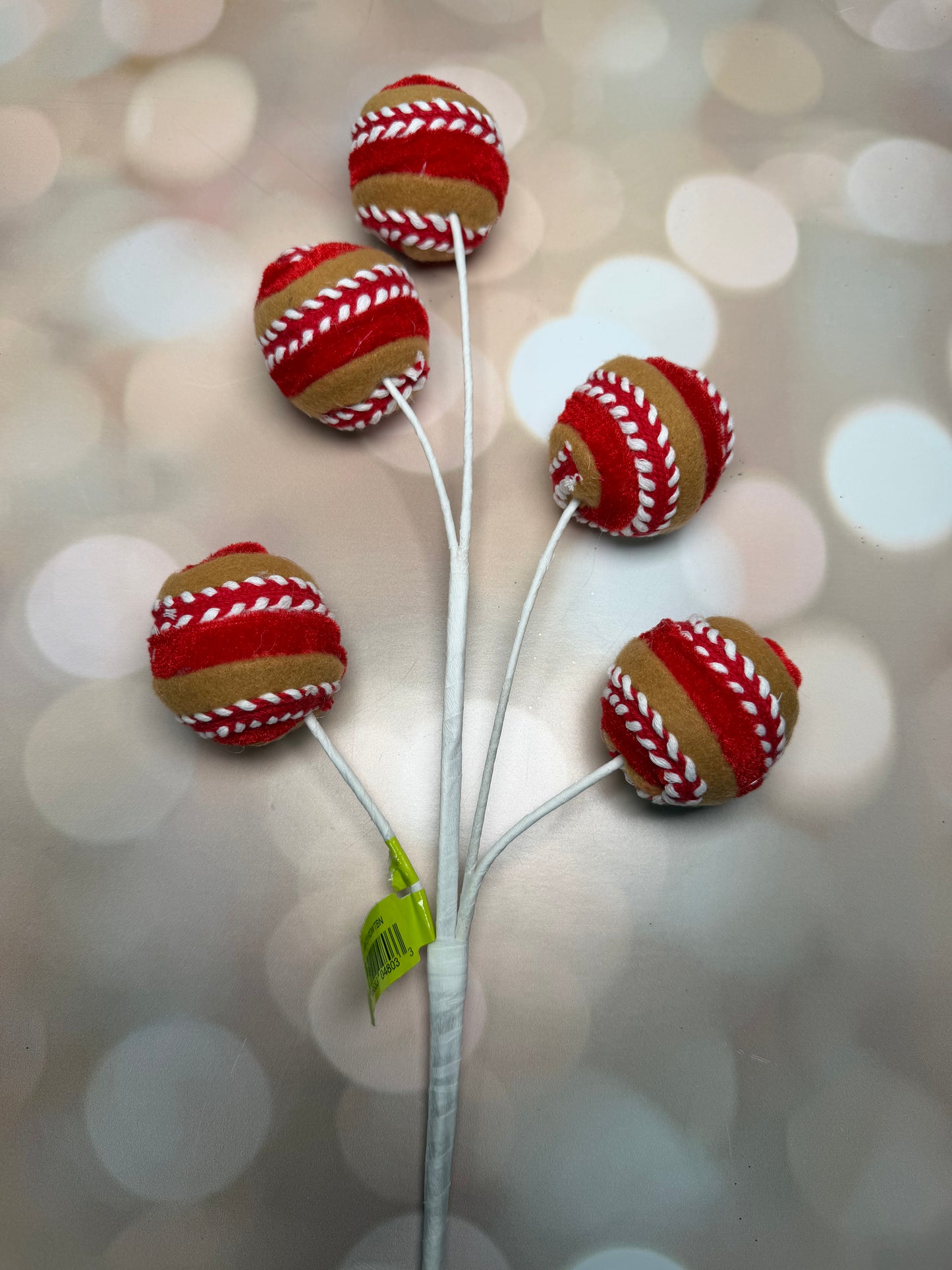 Gingerbread Stripe Ball Pick