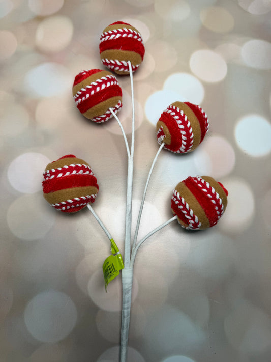 Gingerbread Stripe Ball Pick