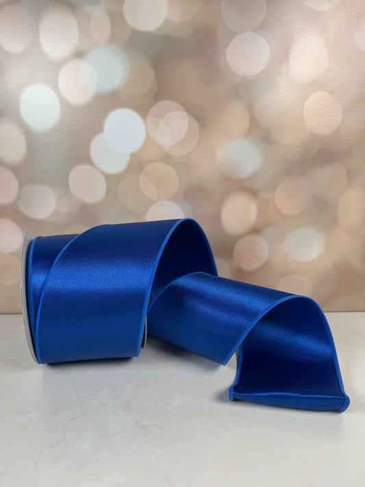 4"X10YD SATIN FUSED ROYAL BLUE