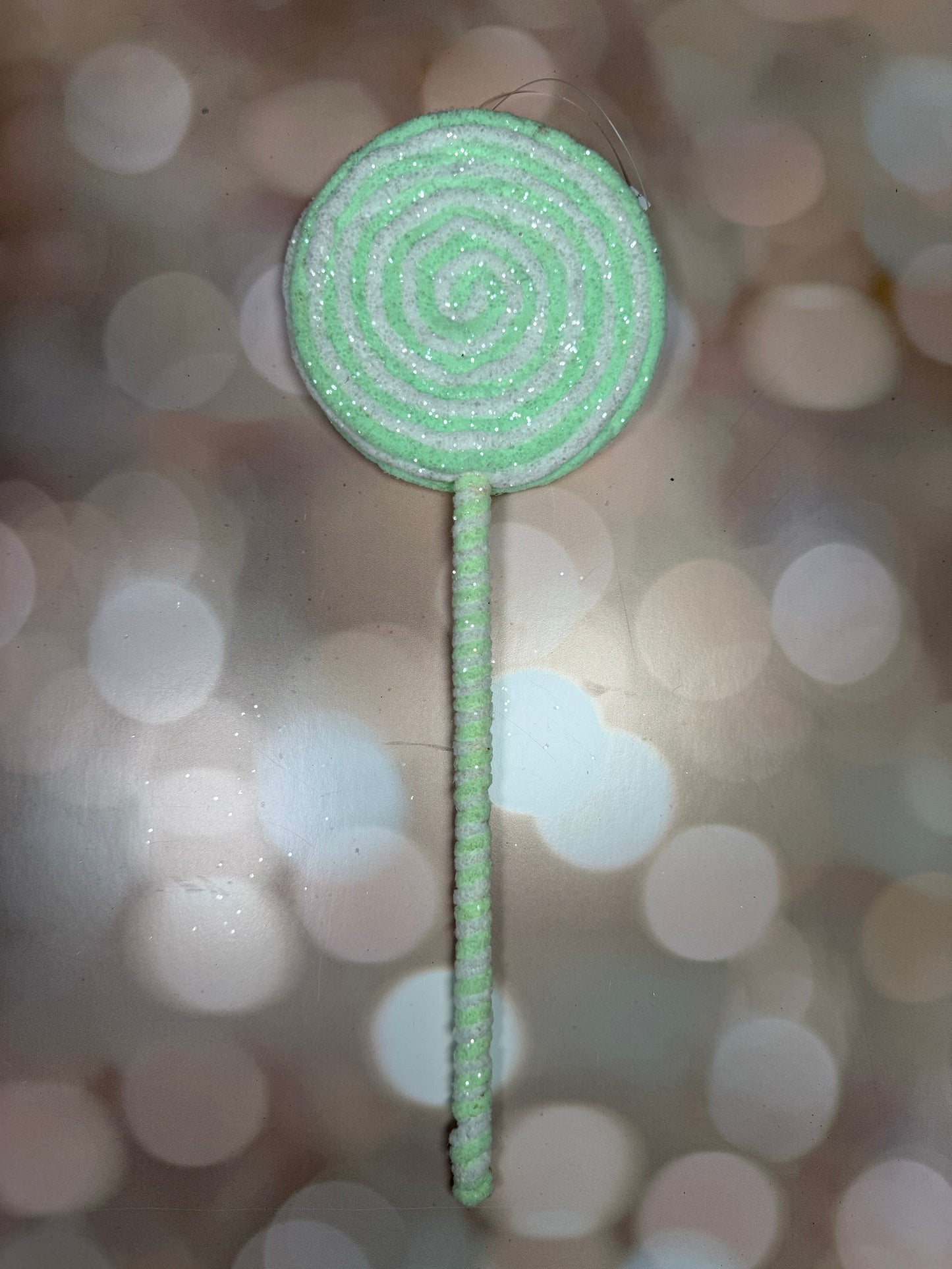 14" FROSTED PASTEL LOLLIPOP ORNAMENT 3AST PTMT