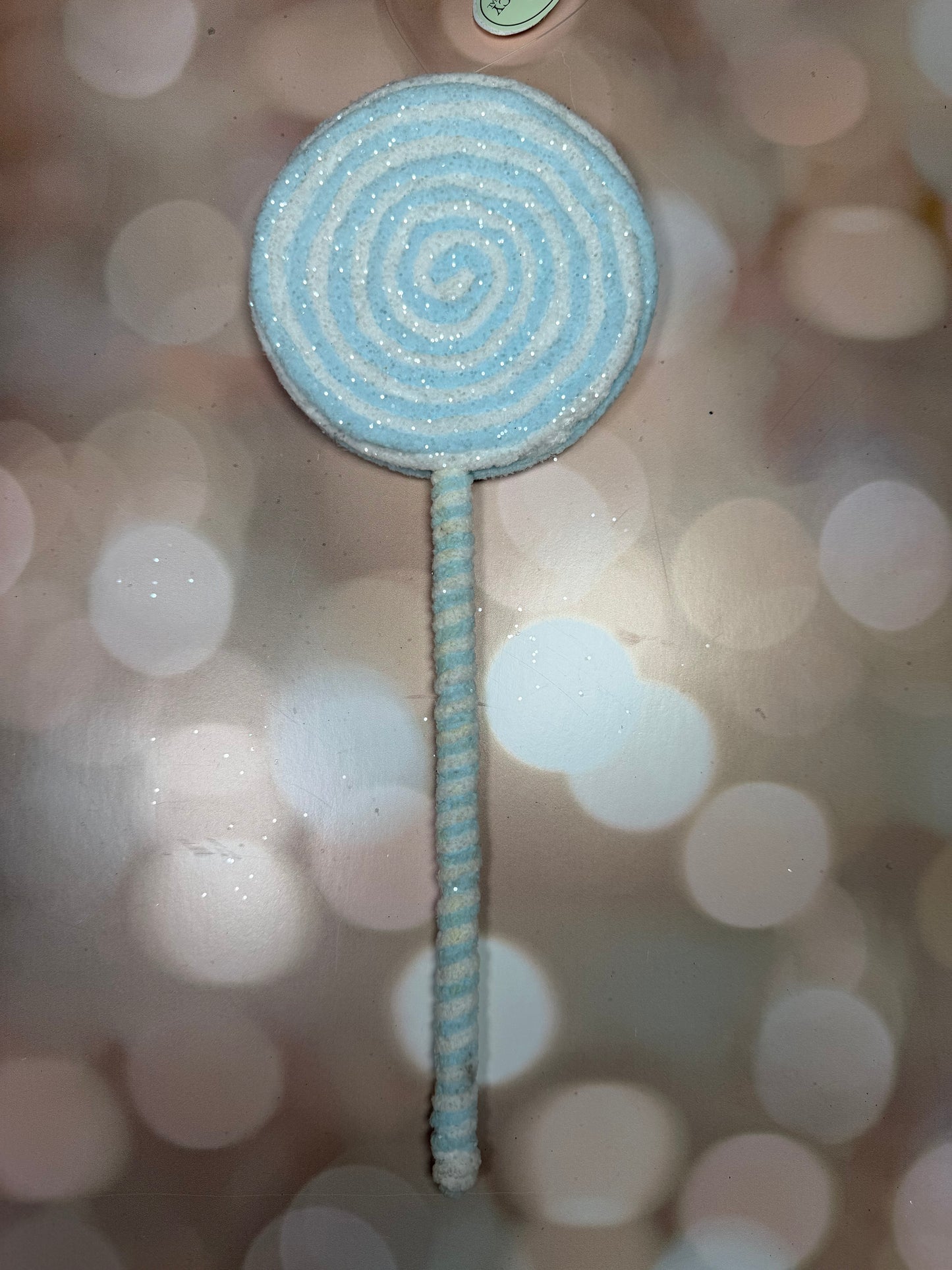 14" FROSTED PASTEL LOLLIPOP ORNAMENT 3AST PTMT