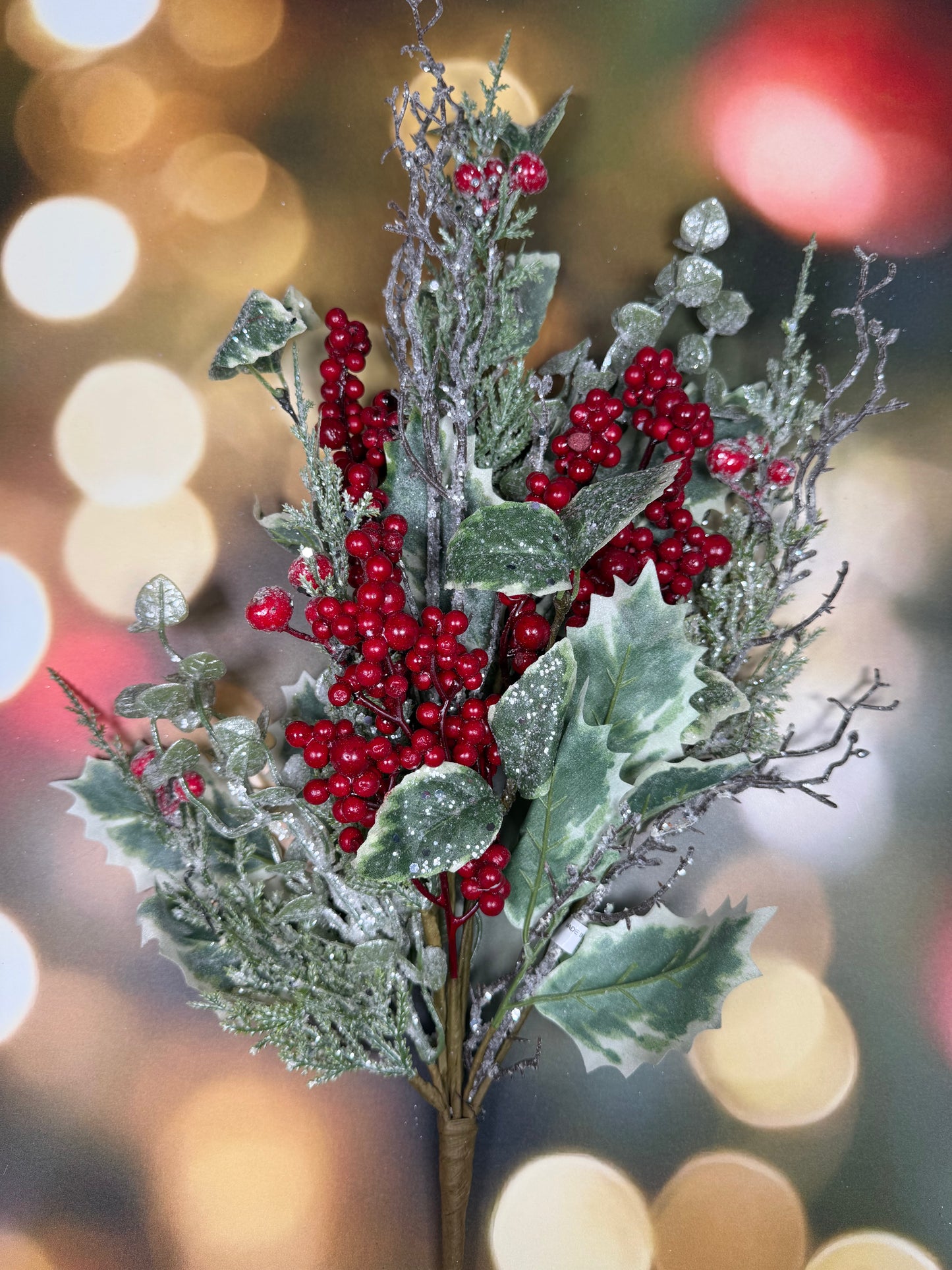 23" WINTER FROSTED W/BERRY AND HOLLY SPRAY FRRG