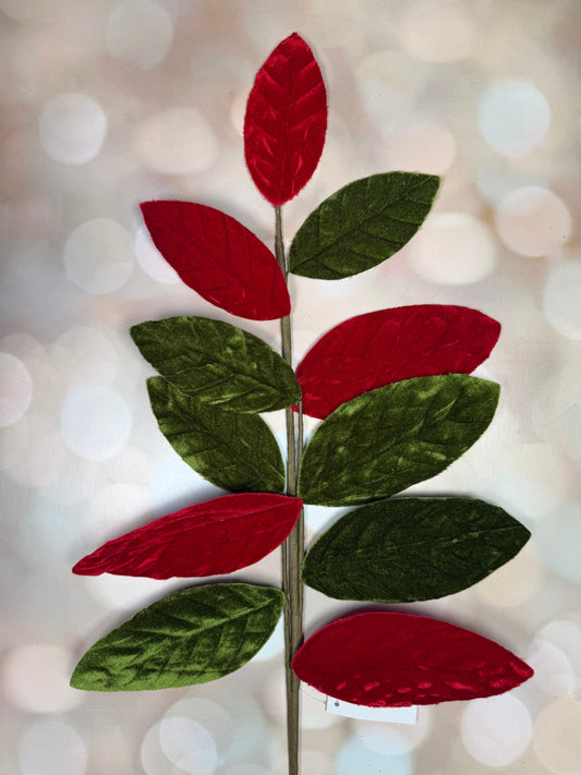 VELVET LEAF SPRAY RED/GREEN