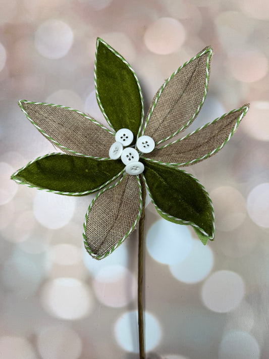 24.5" POINSETTIA SINGLE GREEN