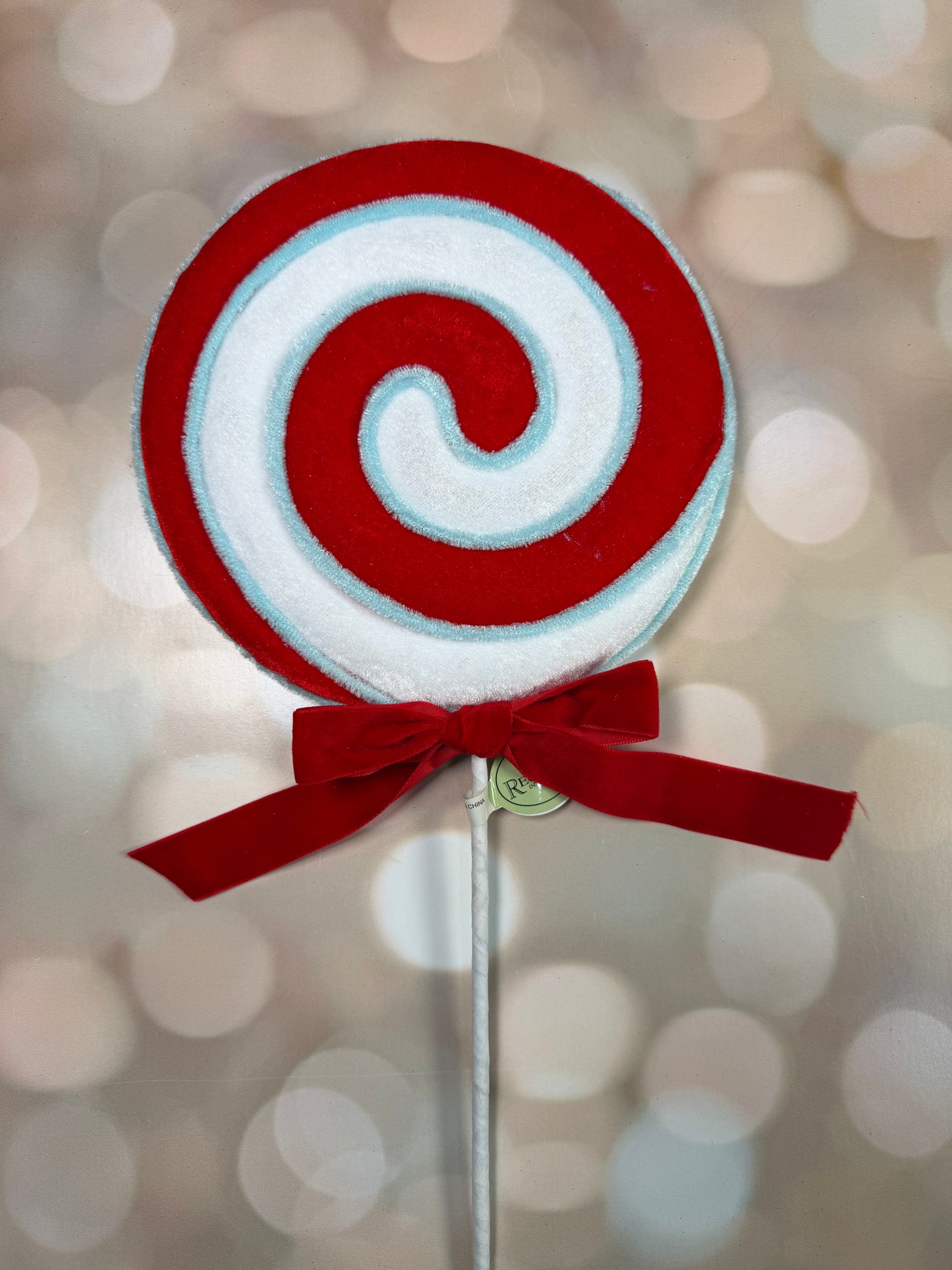 24" STYRO PEPPERMINT LOLLIPOP STEM 2/AST HOMU