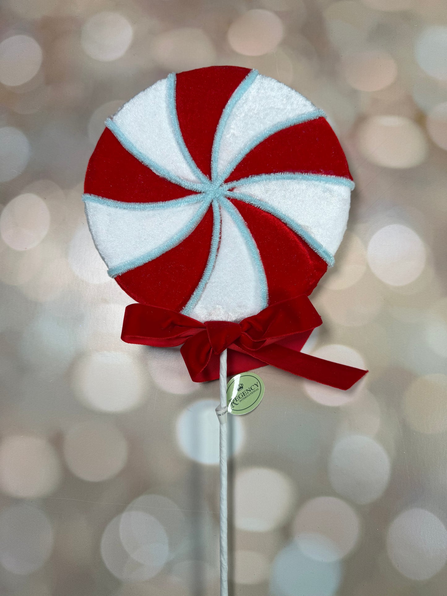 24" STYRO PEPPERMINT LOLLIPOP STEM 2/AST HOMU