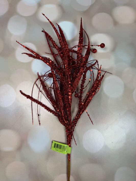 17.5" GLITTER GRASS RED