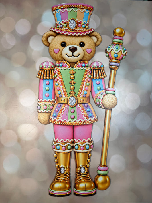 Pastel Bear Nutcracker 22"