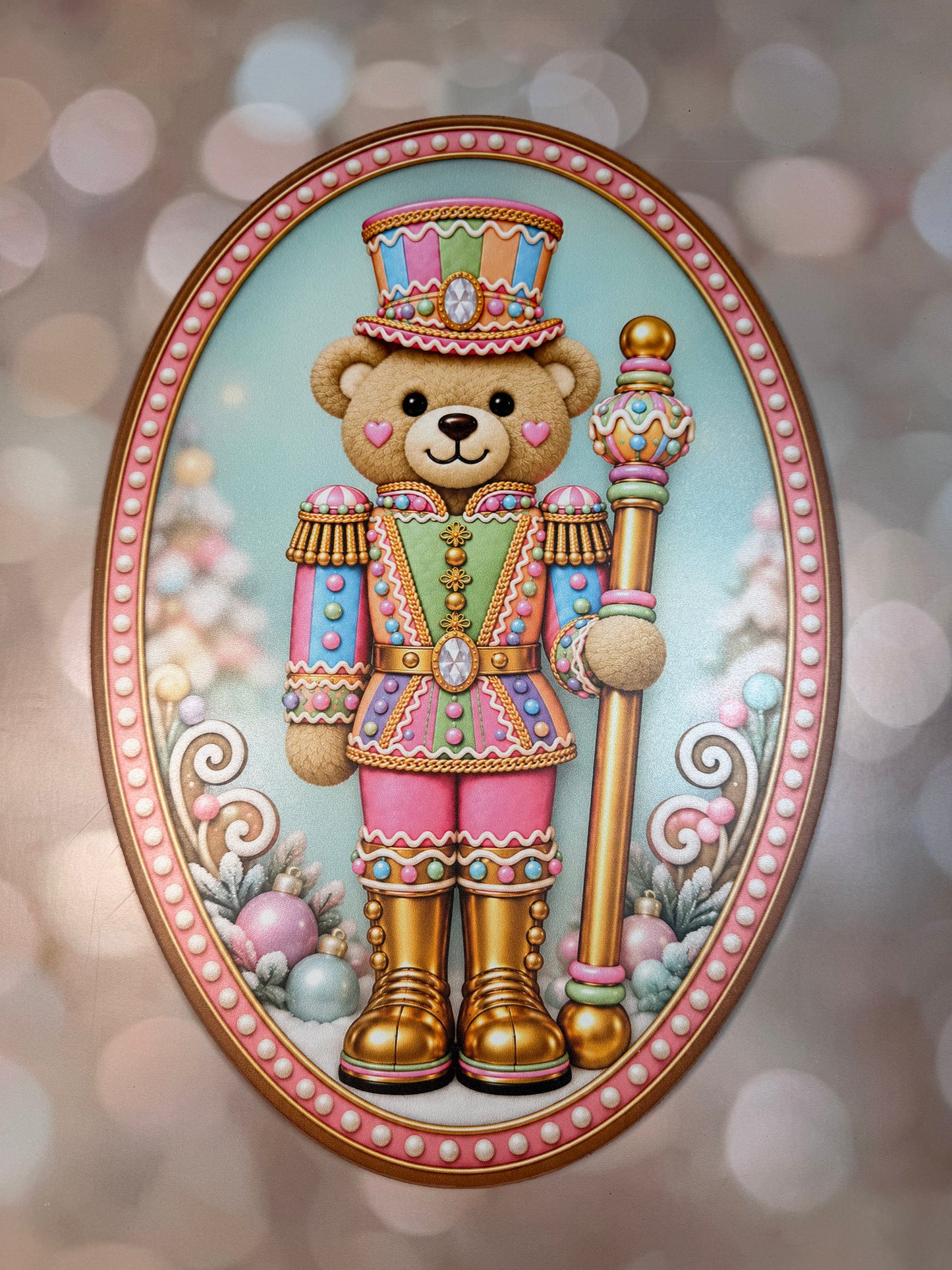 Pastel Oval Nutcracker 16"