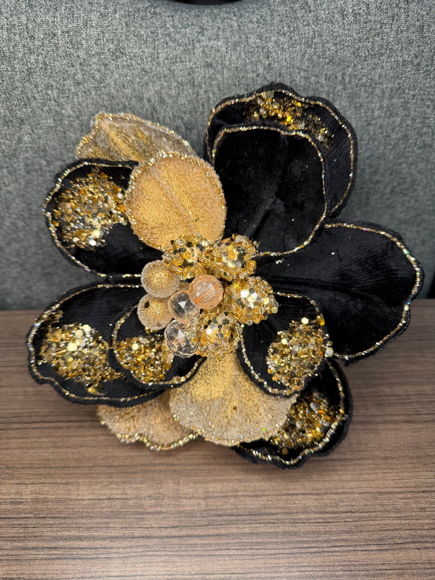 24"ICED W/JEWEL ENCRUSTED MAGNOLIA STEM BKGD
