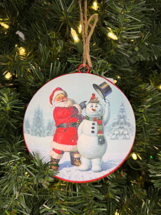 6" Hat Trick Santa Disc Ornament
