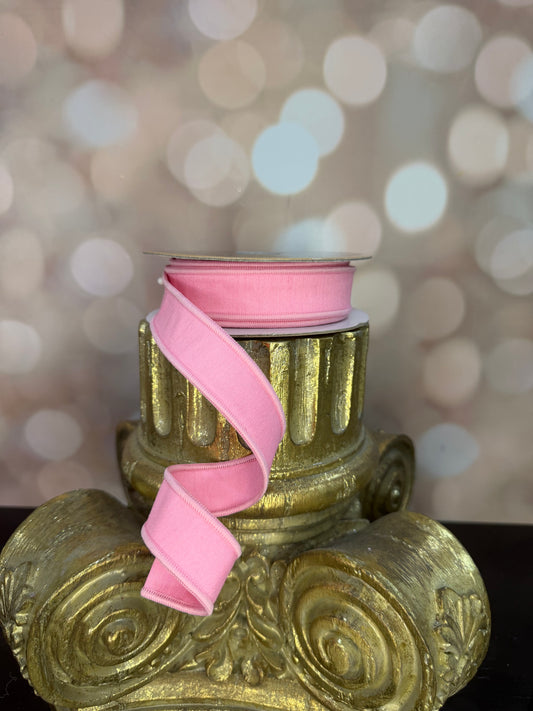 7/8"X10YD-PINK DUPIONI WIRED RIBBON