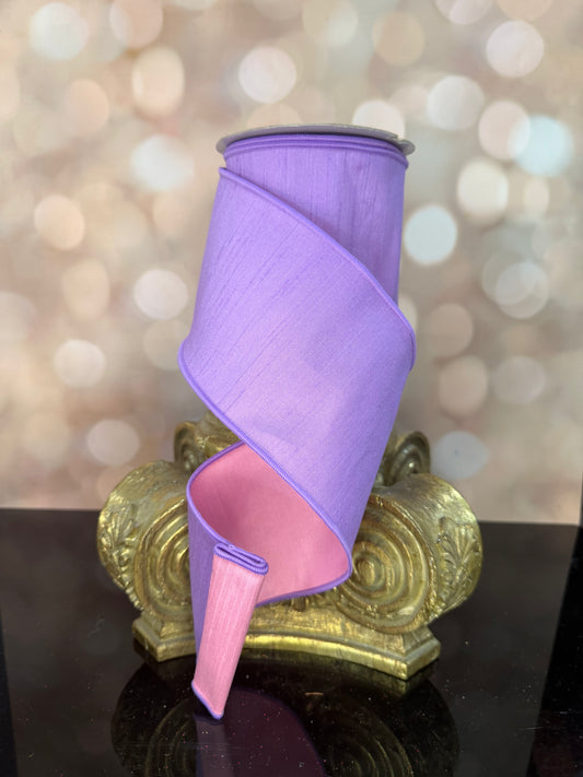 4"X10YD-LAVENDER/PINK DUPIONI WIRED RIBBON