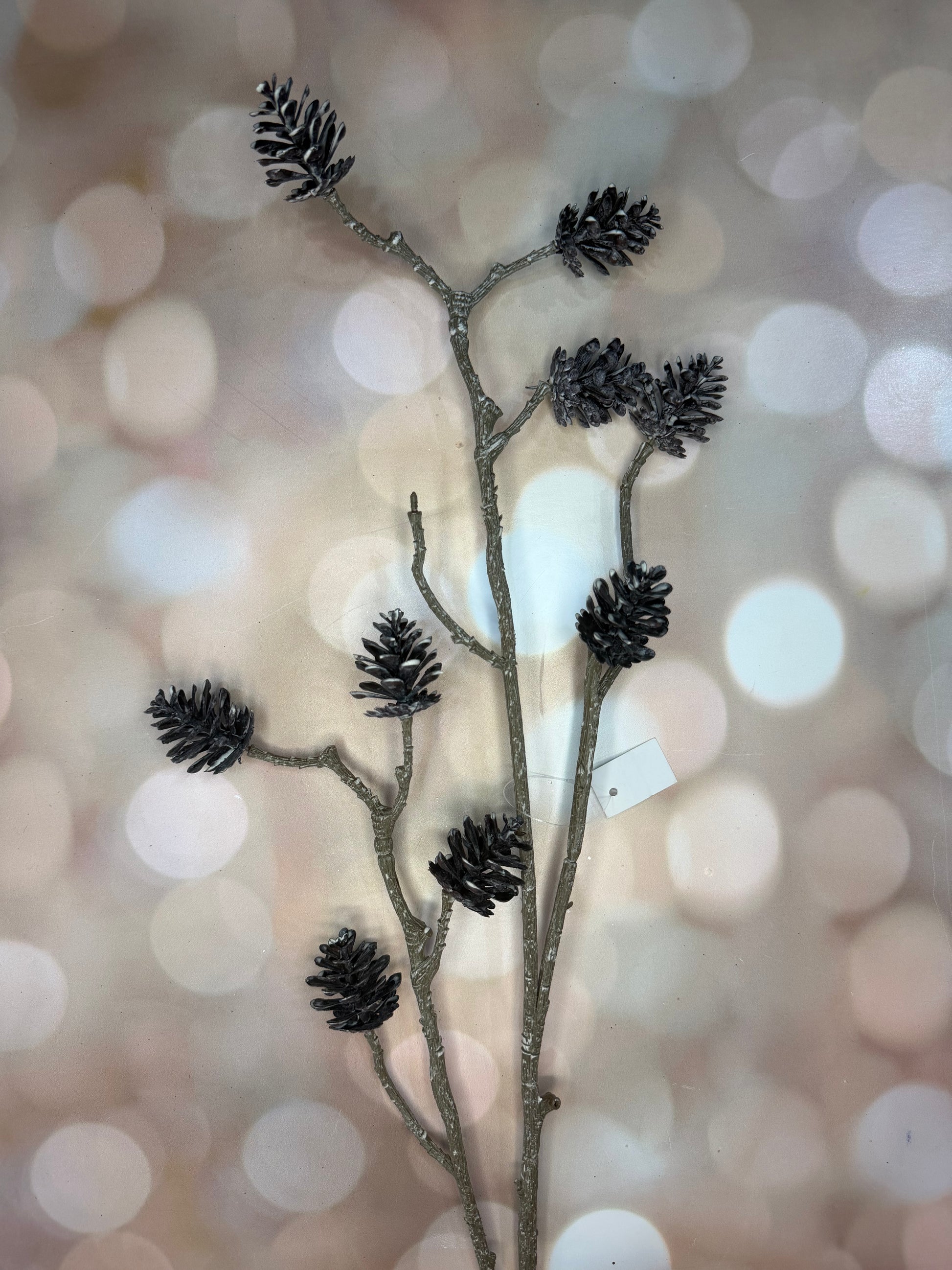 36"L PINE CONE SPRAY BROWN/WHITE WASH - Burlap and Bling Decor