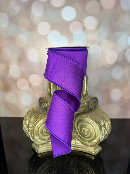 2.5"X10YD DUPIONI PURPLE - Burlap and Bling Decor