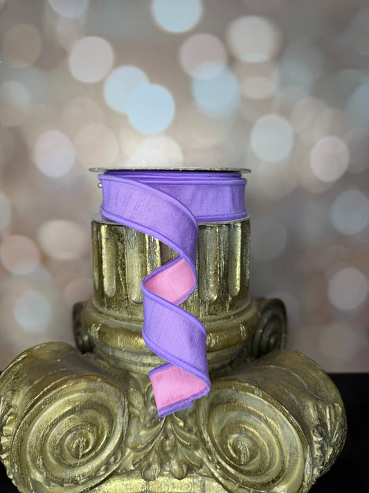 7/8"X10YD DUPIONI LAVENDER/PINK