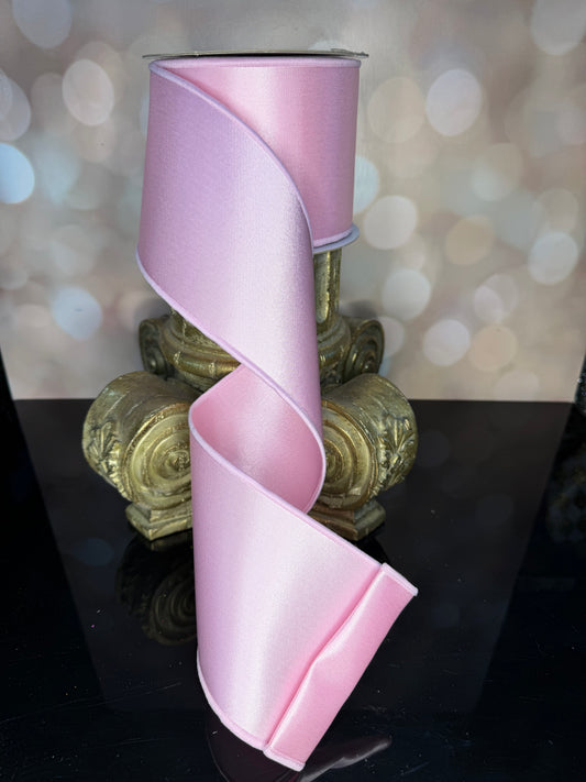 4"X10YD SATIN FUSED PINK - Burlap and Bling Decor