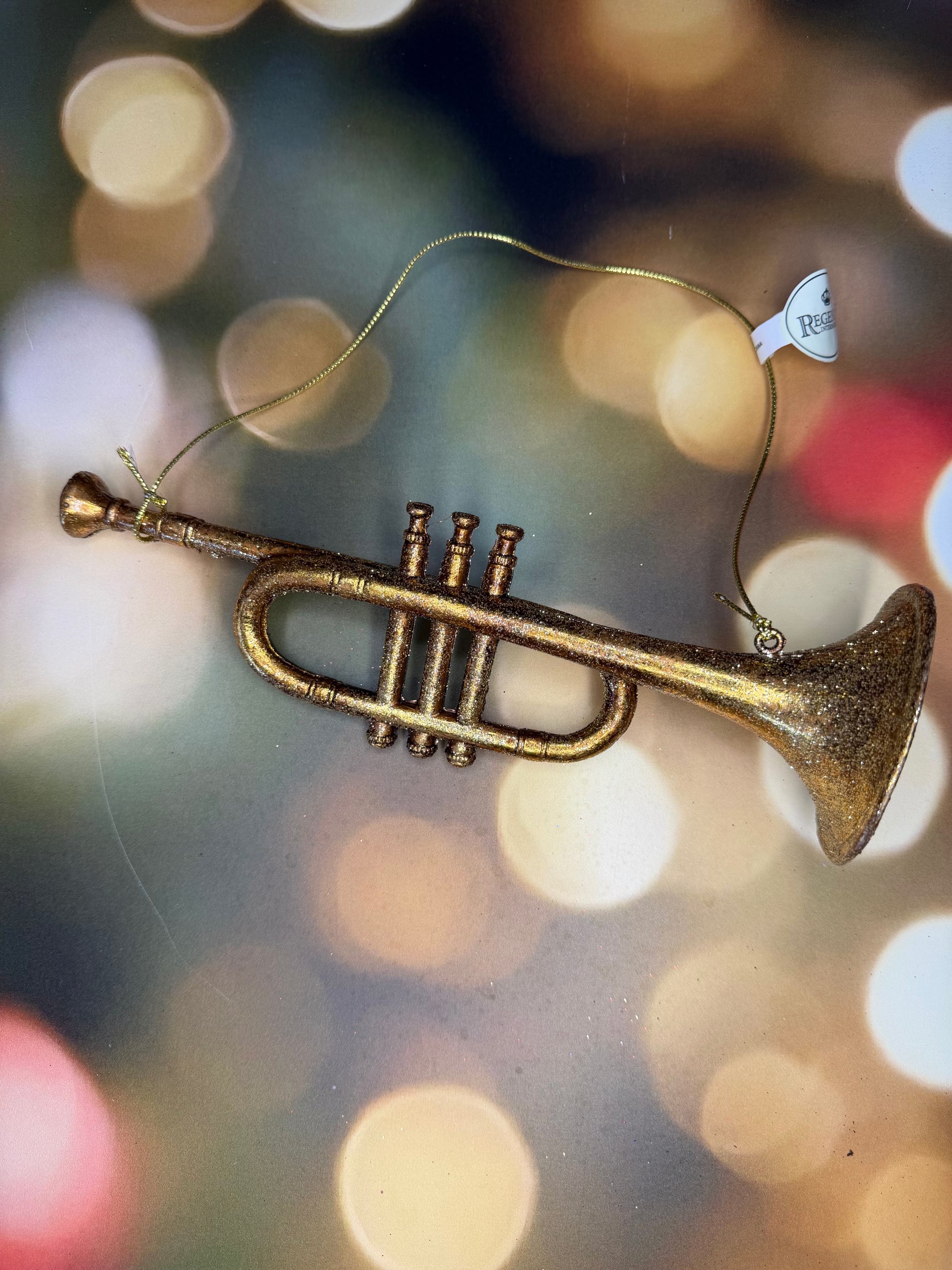 8-10" GILDED HORNS ORNAMENT 2AST" choose one - Burlap and Bling Decor