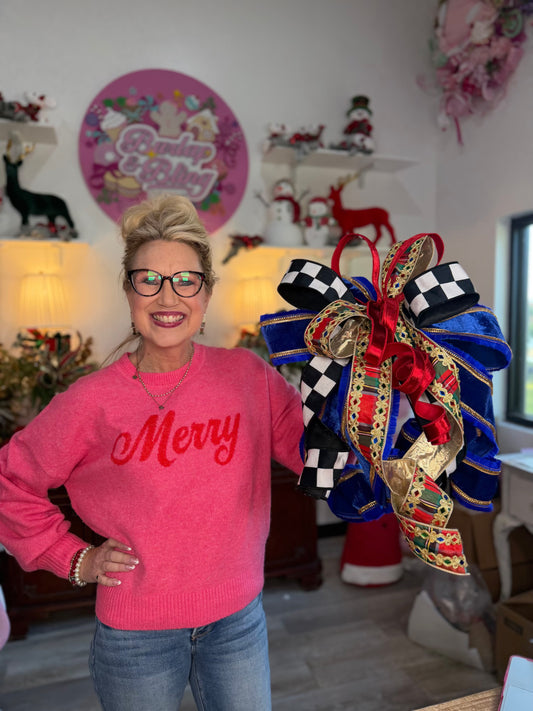 Regal nutcracker bow - Burlap and Bling Decor
