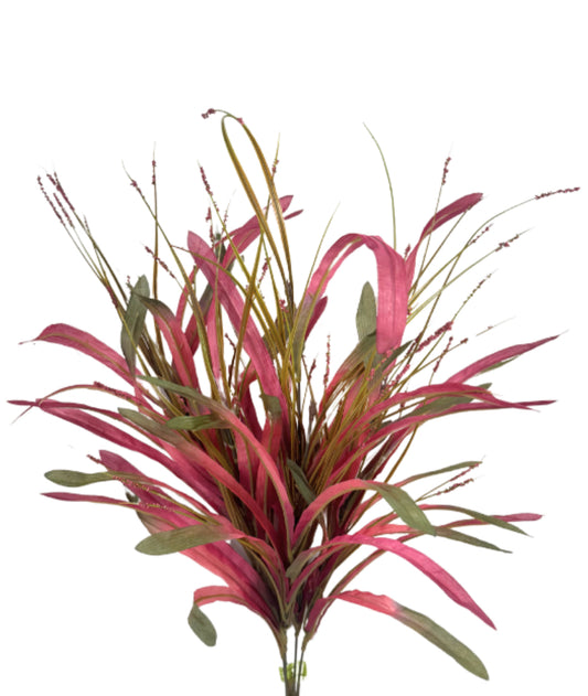 30IN SILK GRASS BUSH  FUSCHIA - Burlap and Bling Decor
