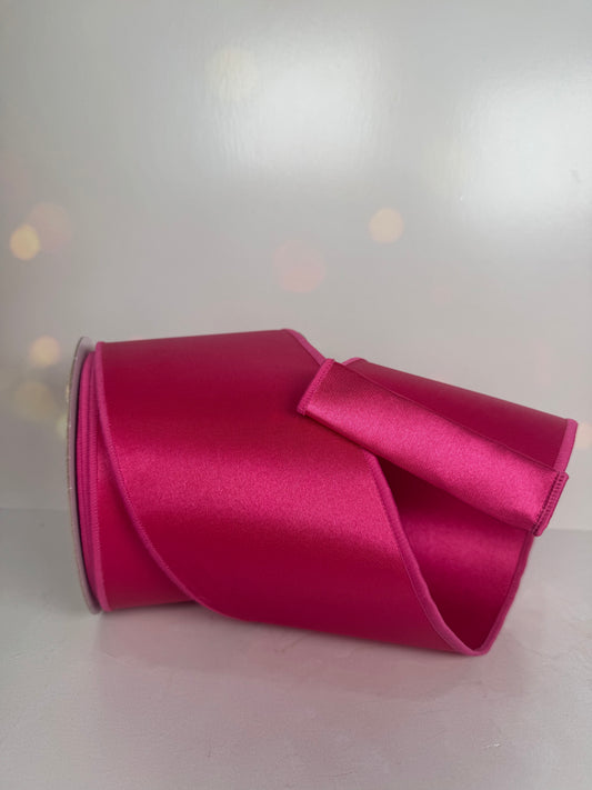 4"X10YD SATIN FUSED HOT PINK - Burlap and Bling Decor