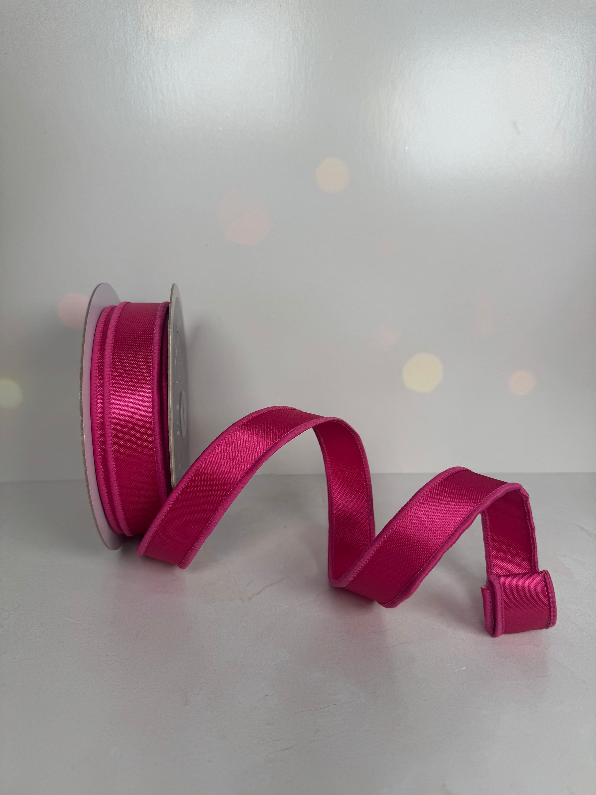 7/8"X10YD SATIN FUSED HOT PINK - Burlap and Bling Decor