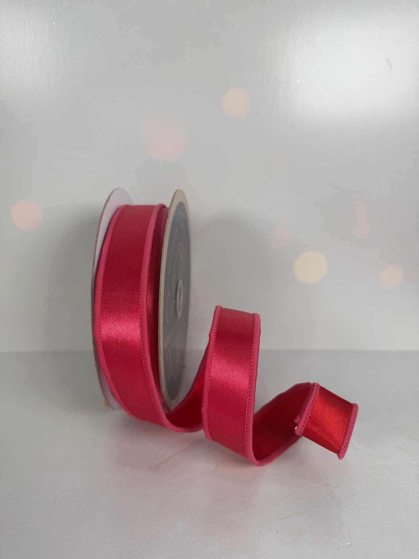 7/8"X10YD SATIN FUSED HOT PINK/RED