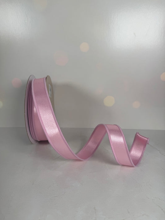 7/8"X10YD SATIN FUSED PINK - Burlap and Bling Decor