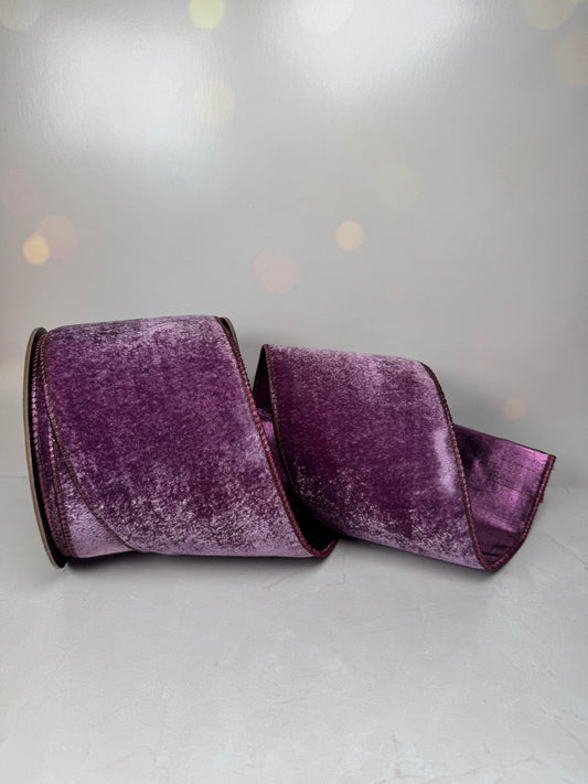 4” x 10yds crown velvet metallic backing, lilac - Burlap and Bling Decor