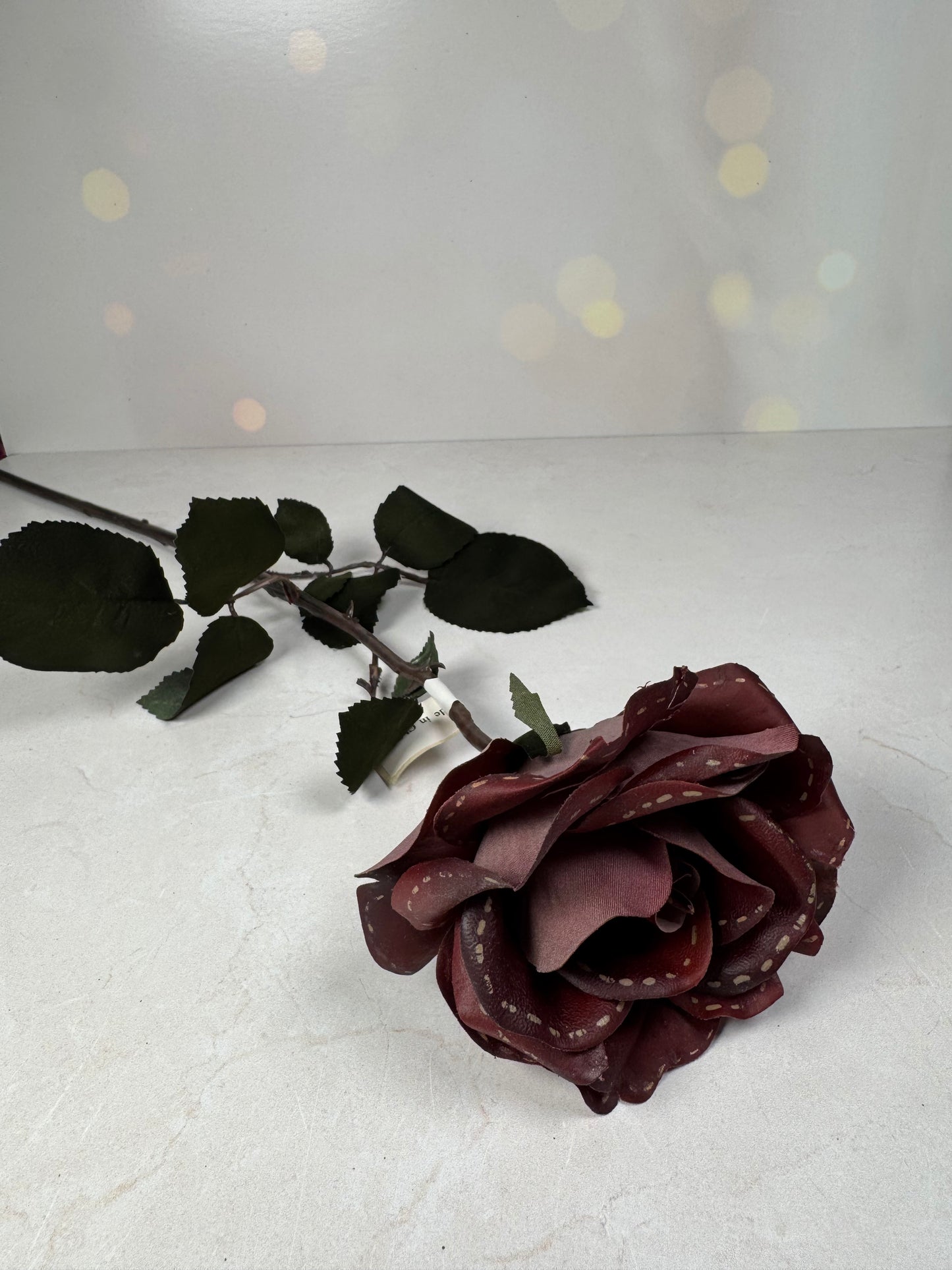 Leathery Rose Brown - Burlap and Bling Decor