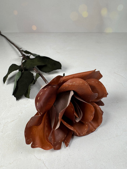 Leathery Rose - Burlap and Bling Decor