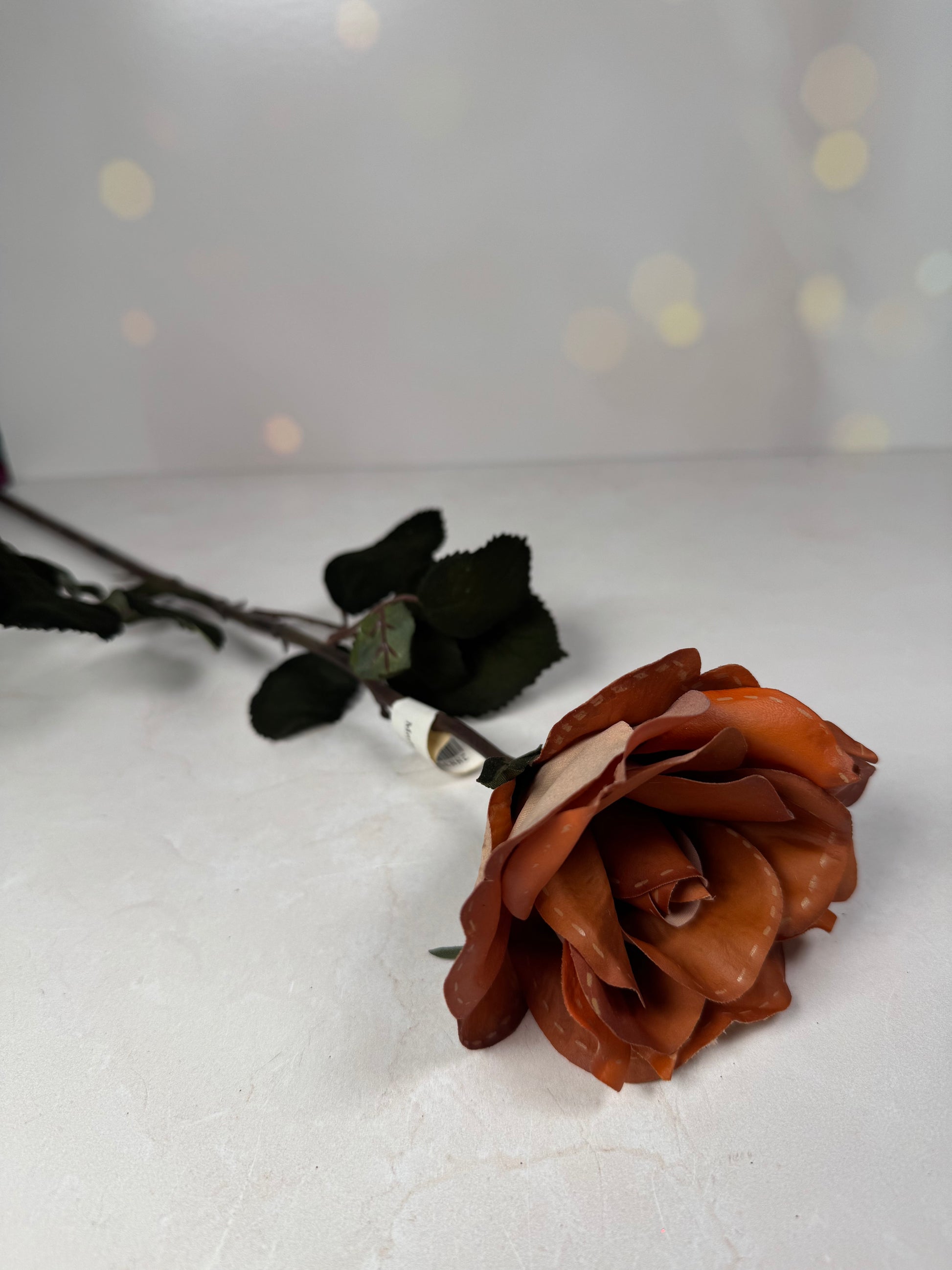 Leathery Rose Light Brown - Burlap and Bling Decor
