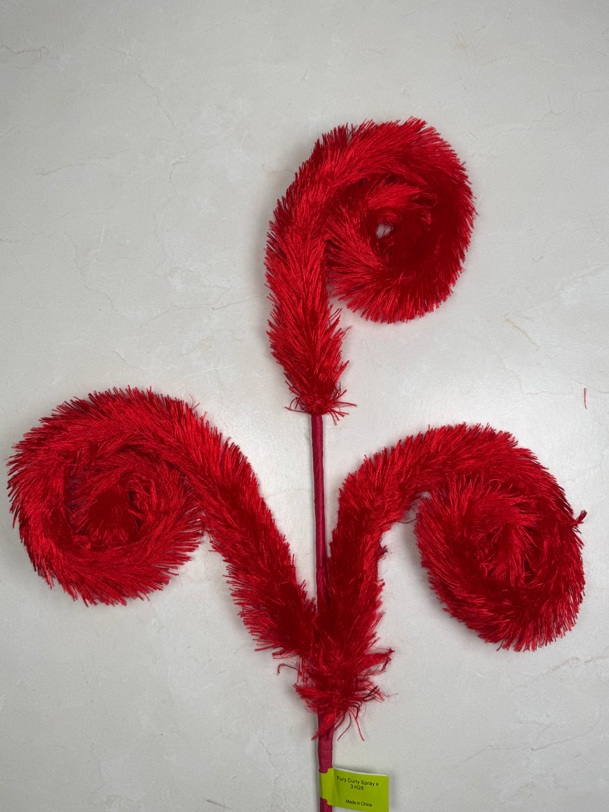 Fury Curly Spray Red - Burlap and Bling Decor