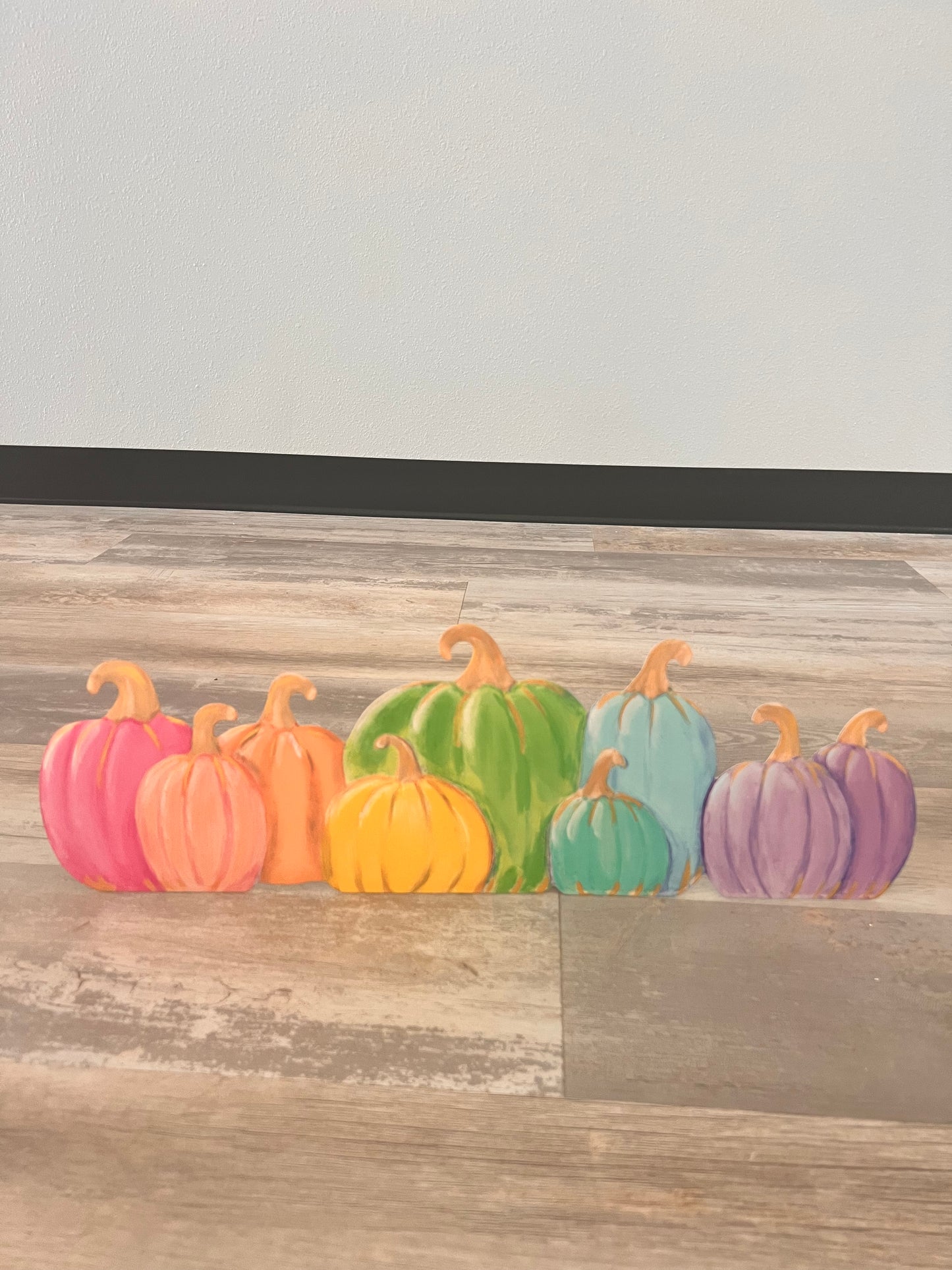 Pastel Mantle Pumpkins - Burlap and Bling Decor