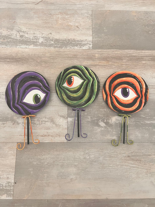 Eyeball Lollypops, Set of 3 - Burlap and Bling Decor