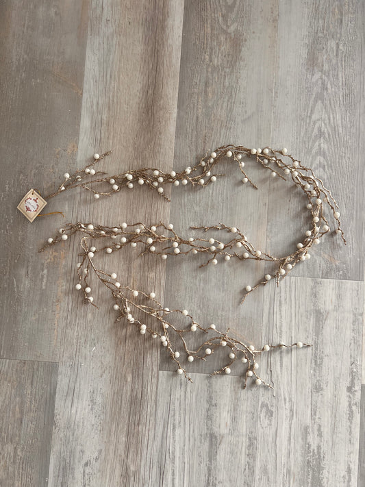 PEARL BRANCH GARLAND5.5FT - Burlap and Bling Decor