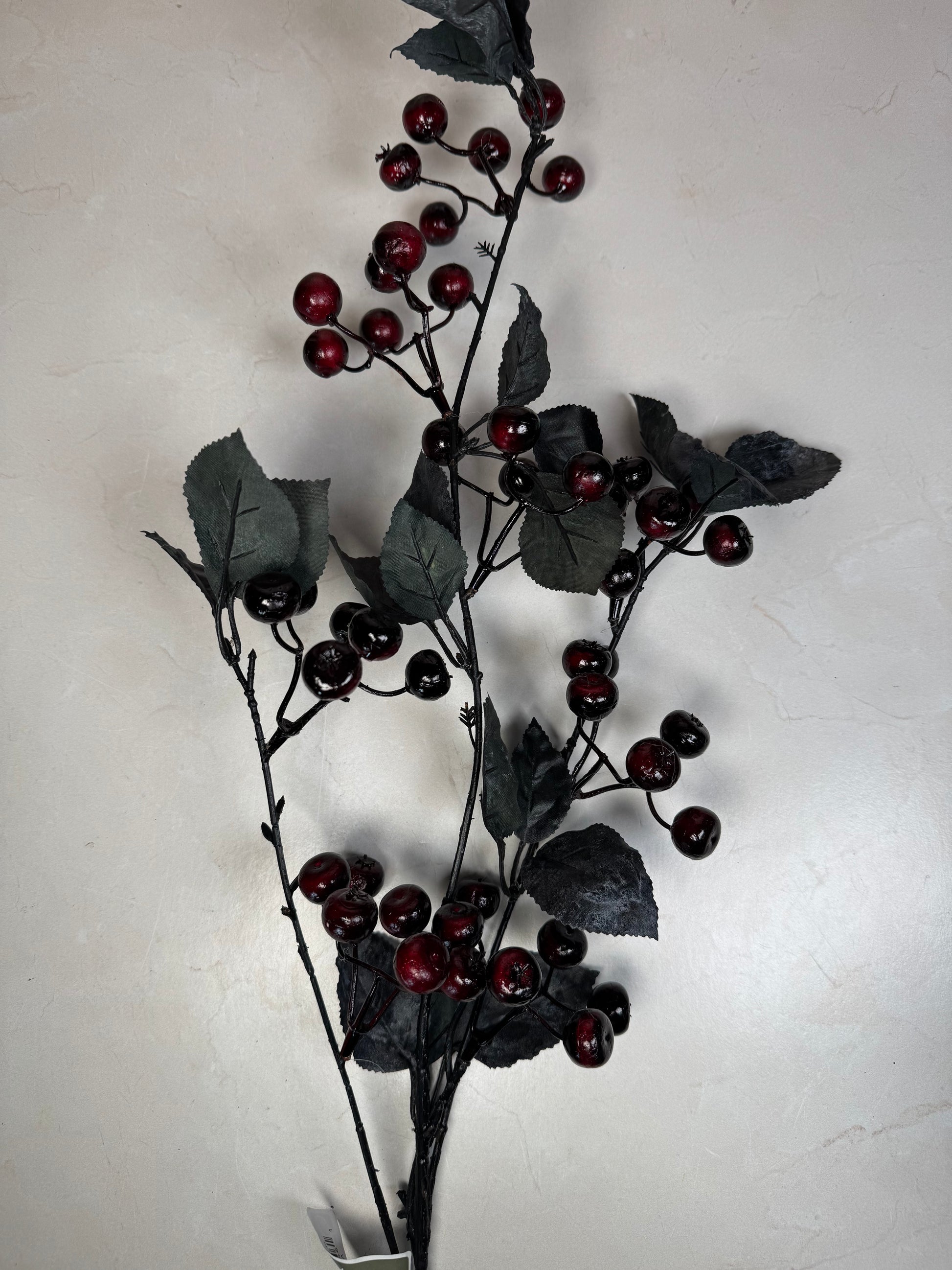 35" Berry Spray Black Plum - Burlap and Bling Decor