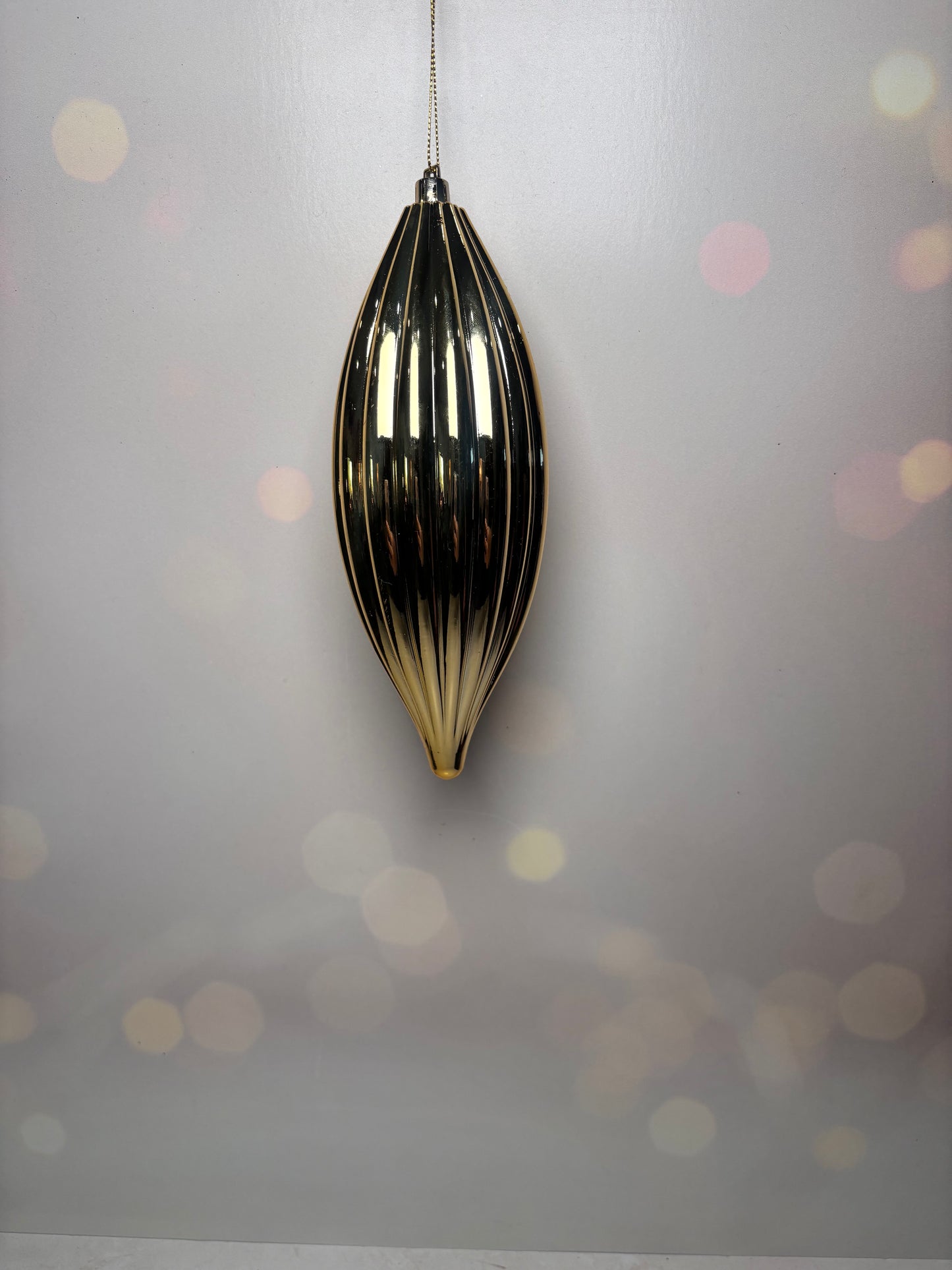 8" Gold Shiny Finial Ornament - Burlap and Bling Decor