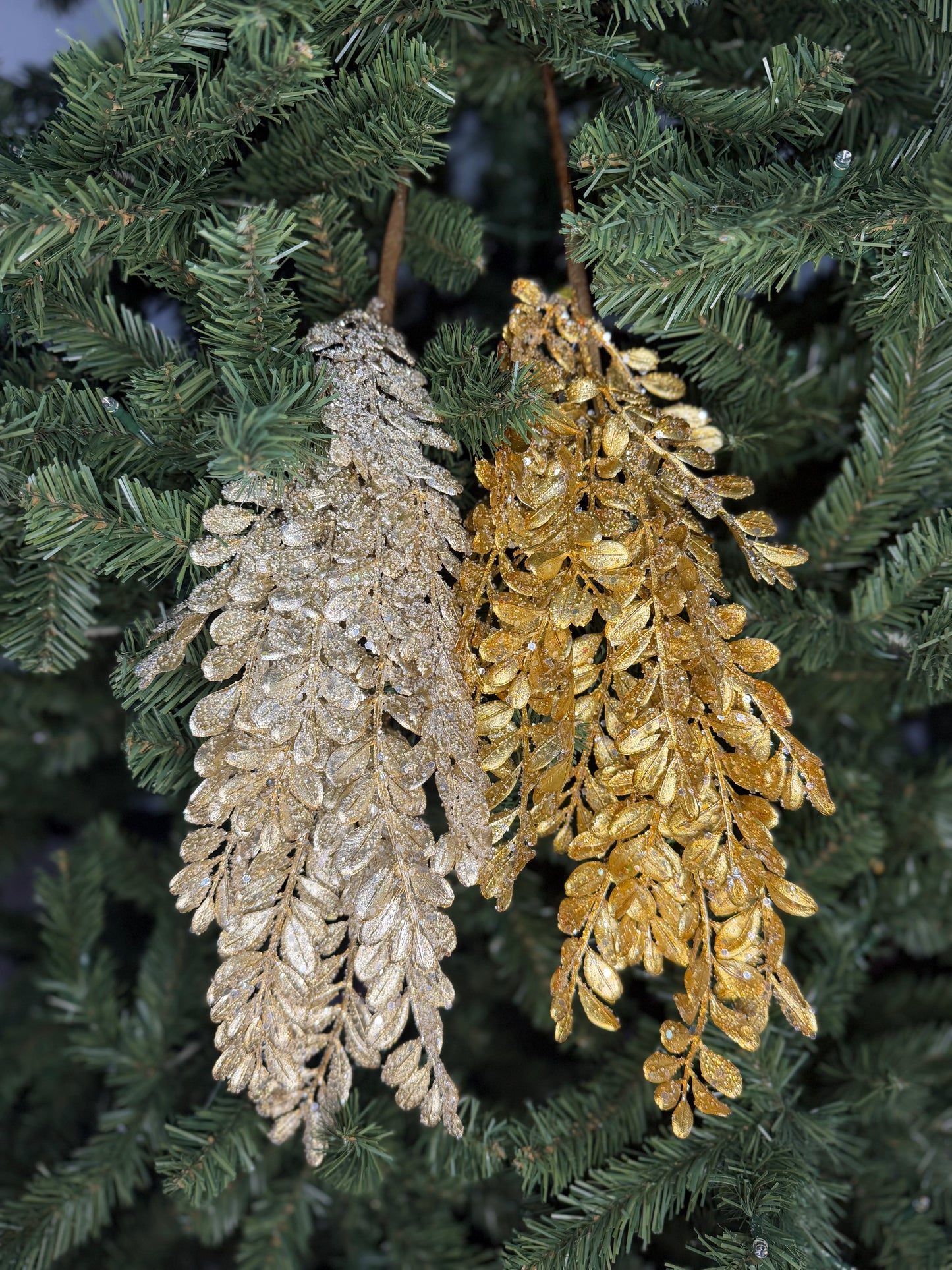 28" Gold and Champagne Laurel Leaf Spray