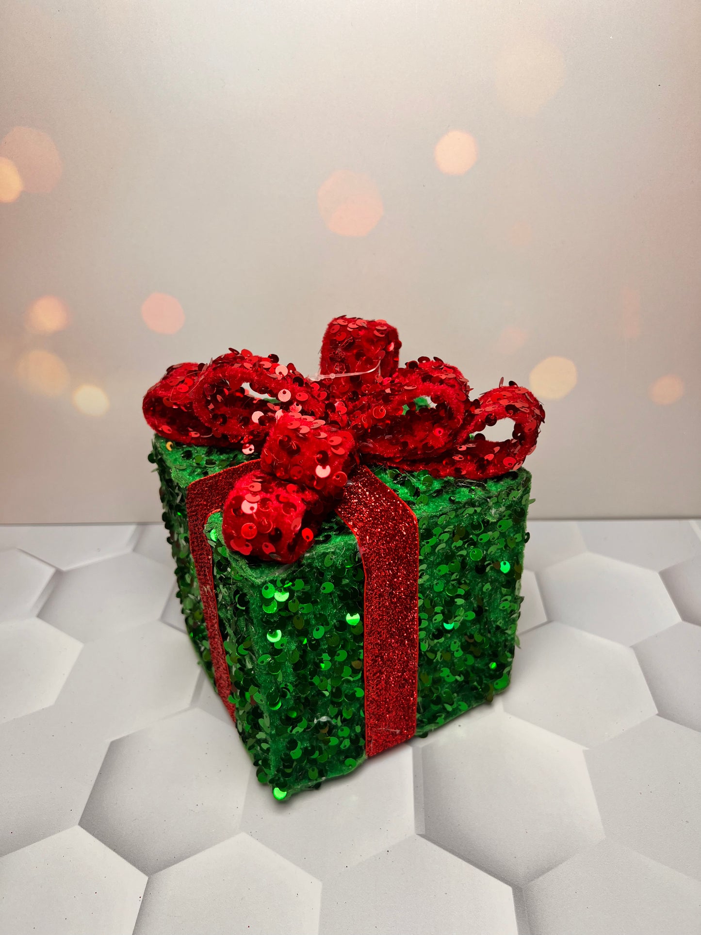 4.75"H Sequin Gift Package, 7" CHOOSE A COLOR - Burlap and Bling Decor